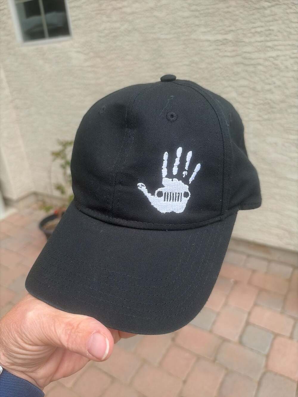 OTTO 19-536 Jeep Wave Handprint Logo Black Baseball Cap OSFM
